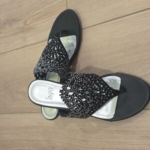 Impo Black and Silver Studded Women's Sandals